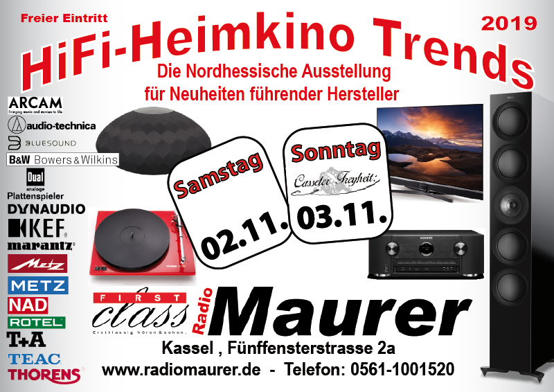 Veranstaltung HiFi Heimkino TV Trends 2019 am 02.11.19